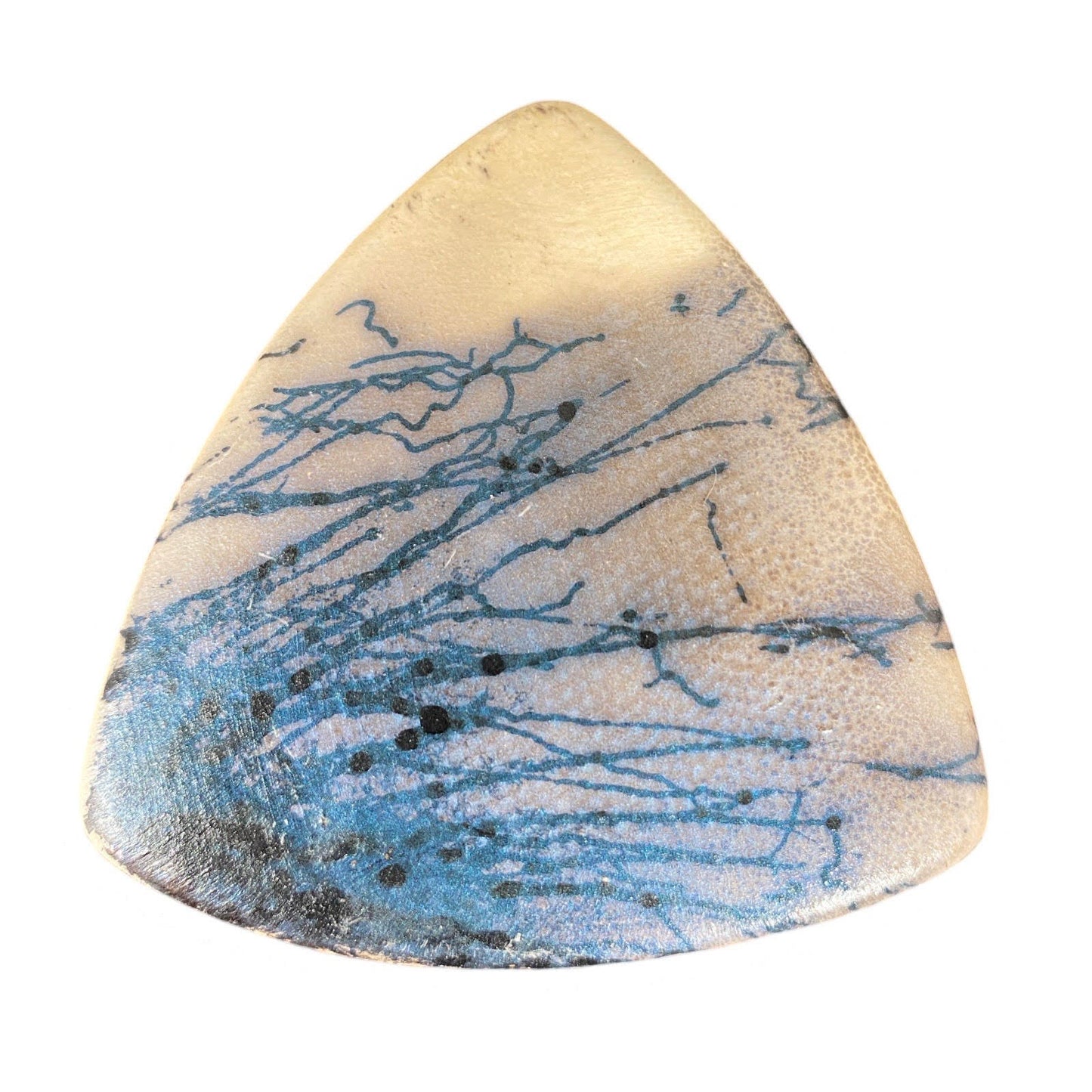 Magnetic Shawl Closure - Mica and Carbonized Feathers in Blue