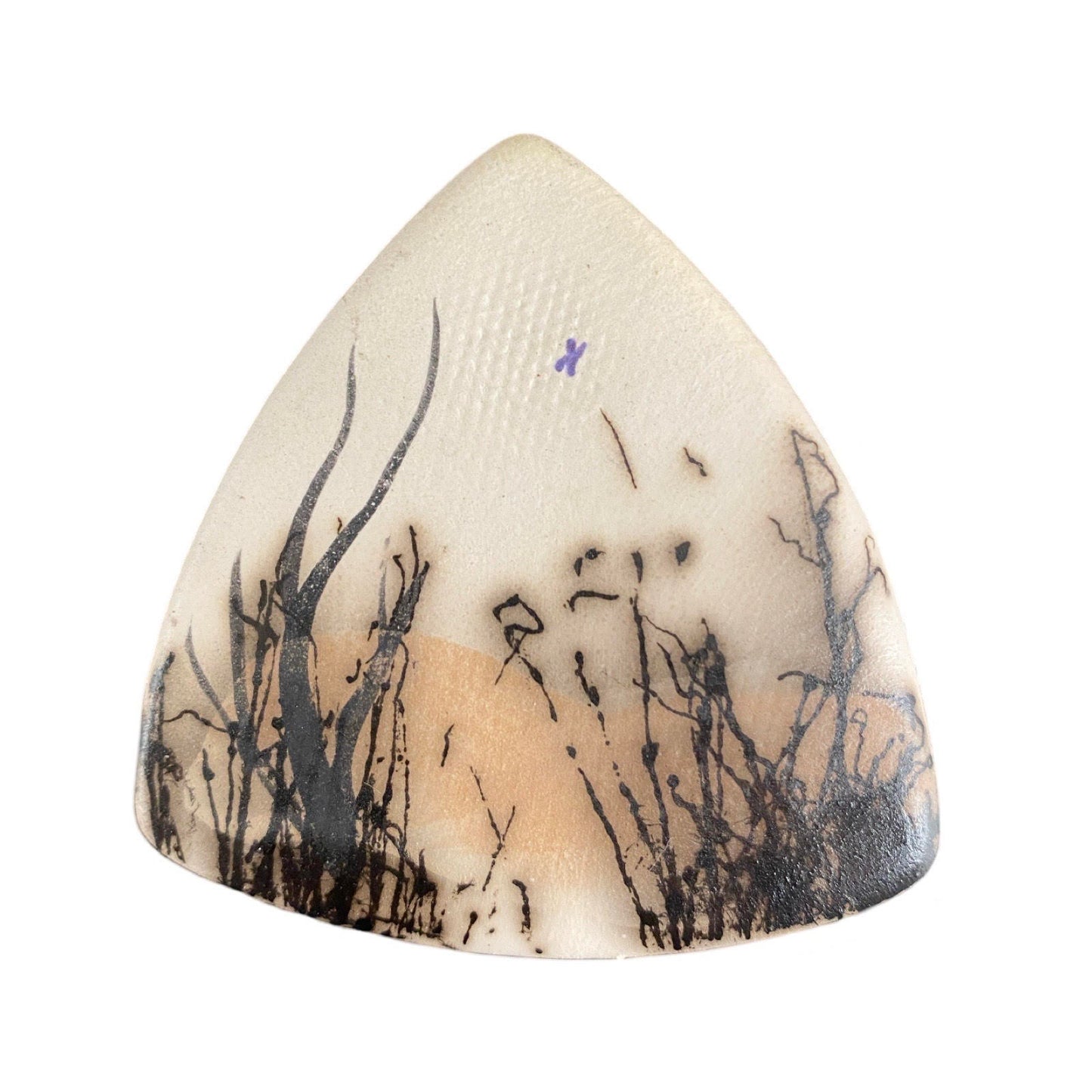 Magnetic Shawl Closure - Tiny Bird Flying in Neutral Shades of Tan and Grey