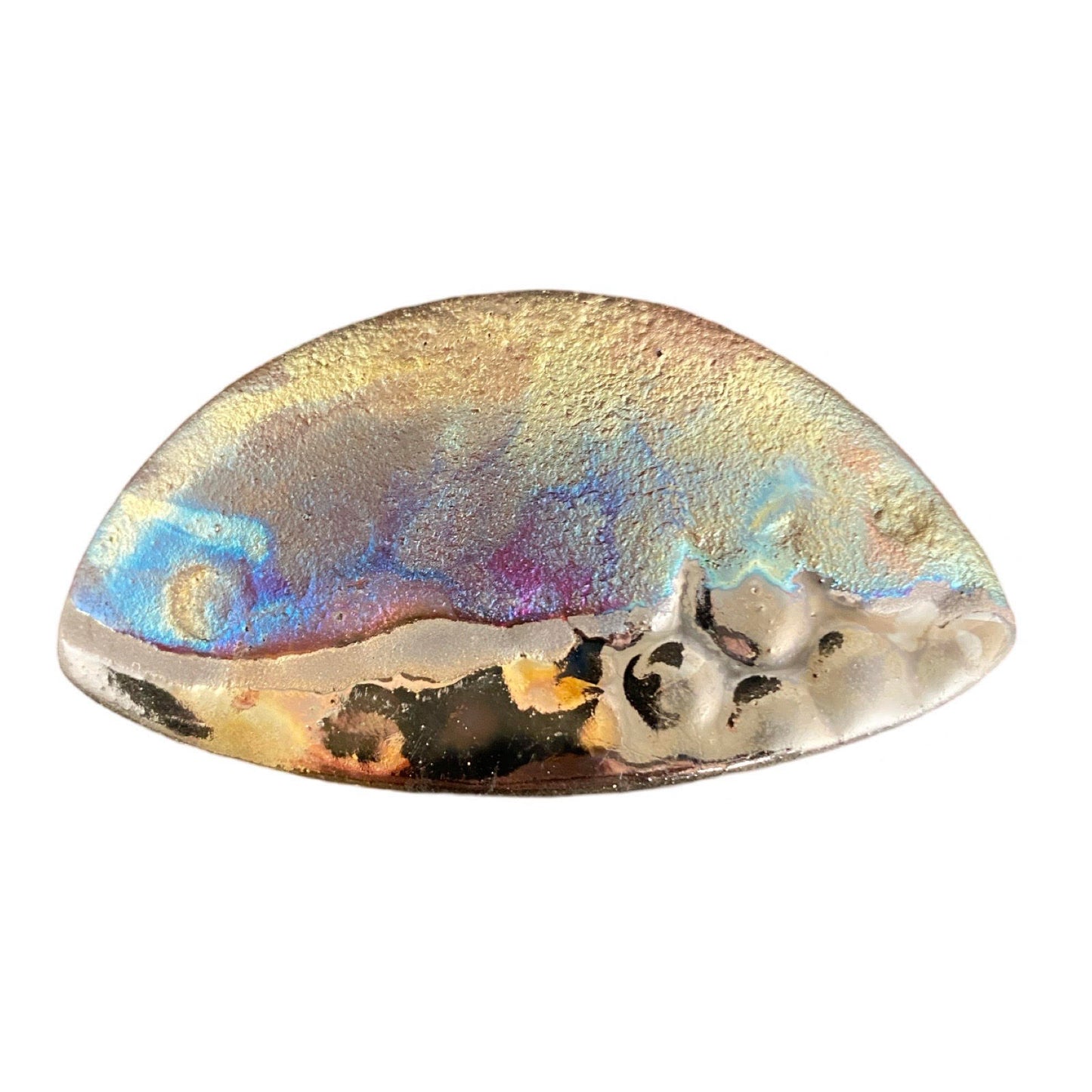 Magnetic Shawl Closure - Raku in Our Rainbow Raku Glaze