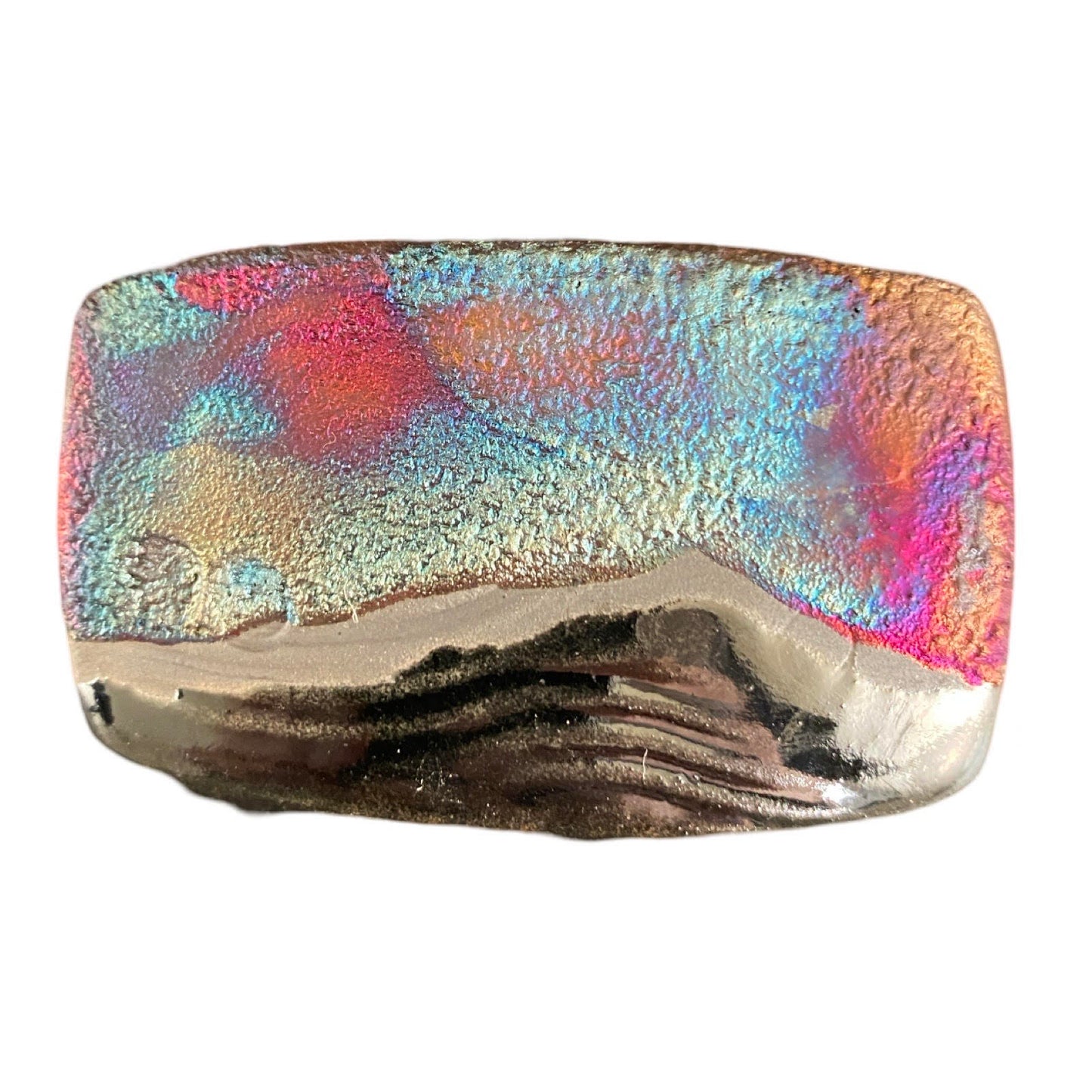 Magnetic Shawl Closure - Raku in Our Rainbow Raku Glaze