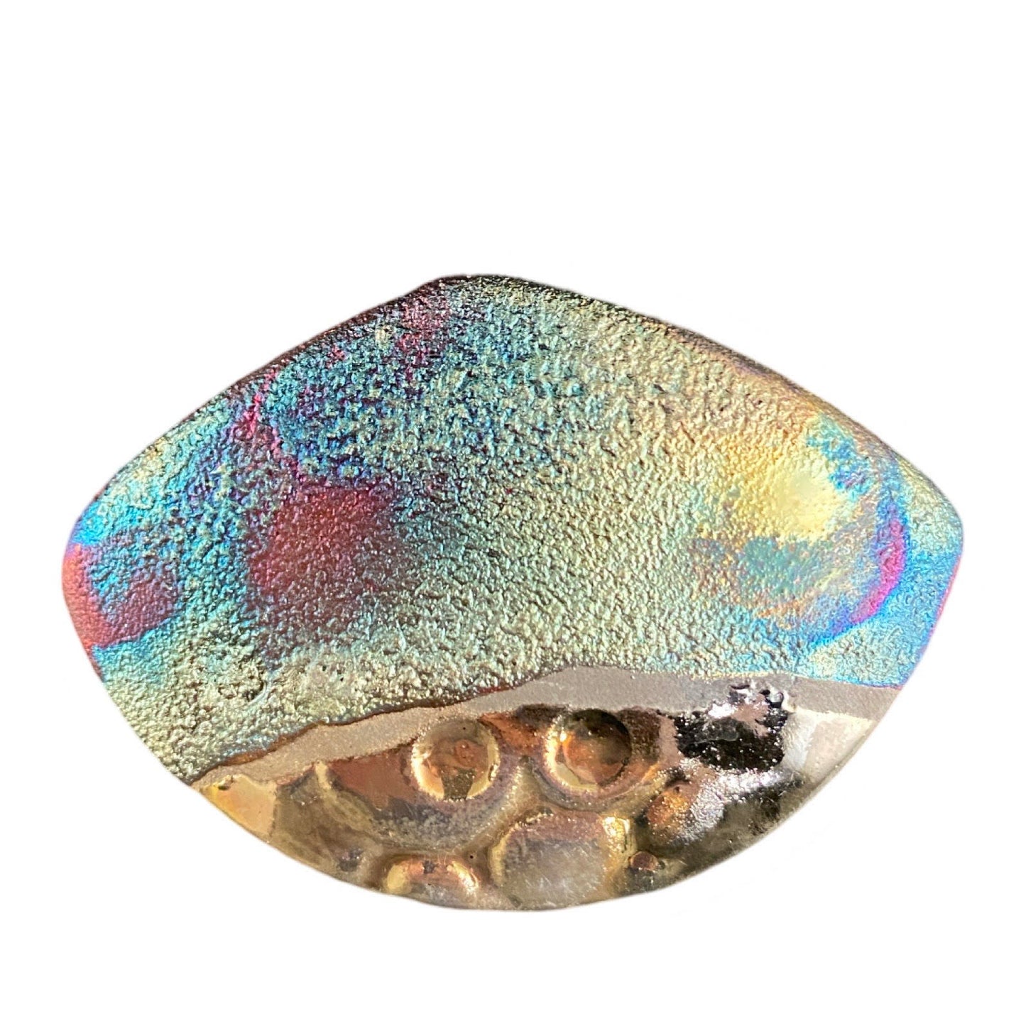 Magnetic Shawl Closure - Raku in Our Rainbow Raku Glaze