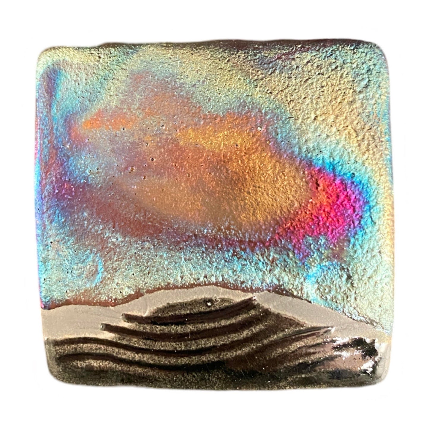 Magnetic Shawl Closure - Raku in Our Rainbow Raku Glaze